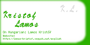 kristof lamos business card